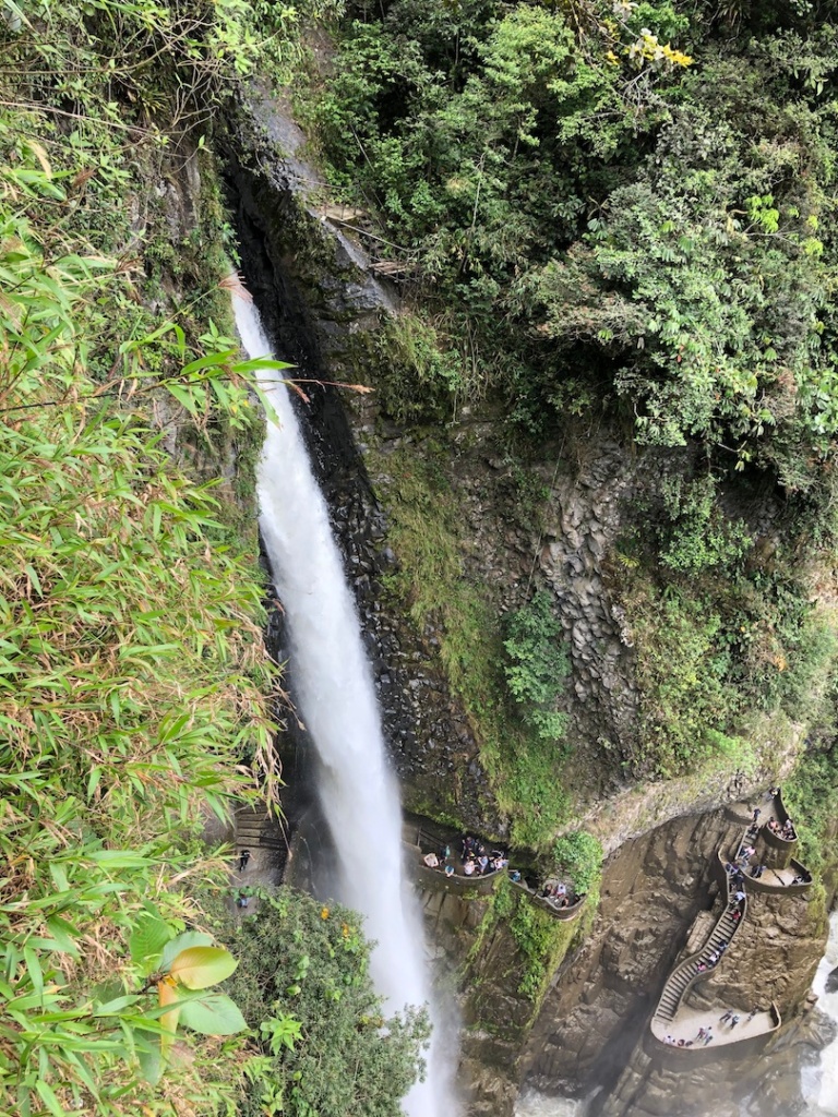 Side view of Devil's Cauldron waterfall