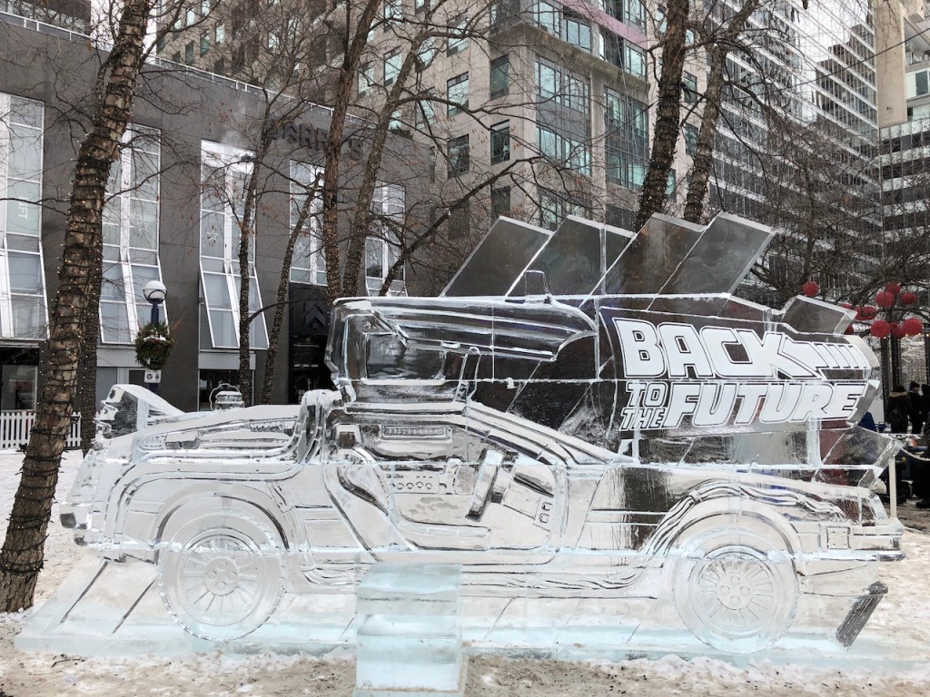 Back to the Future ice sculpture