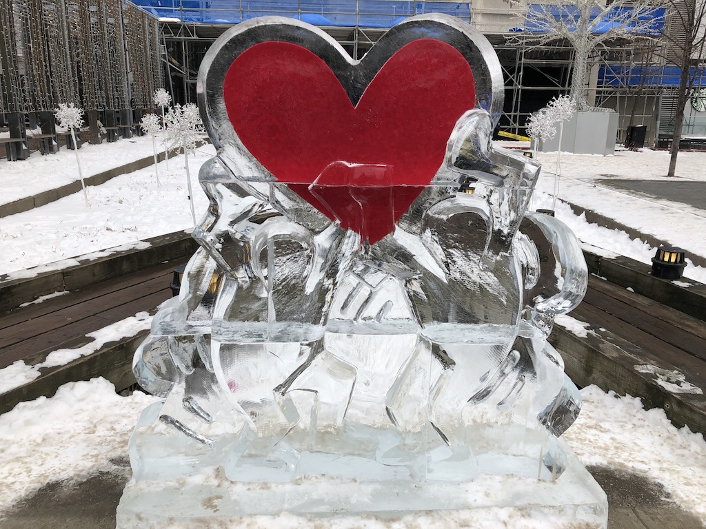 Icefest Heart sculpture