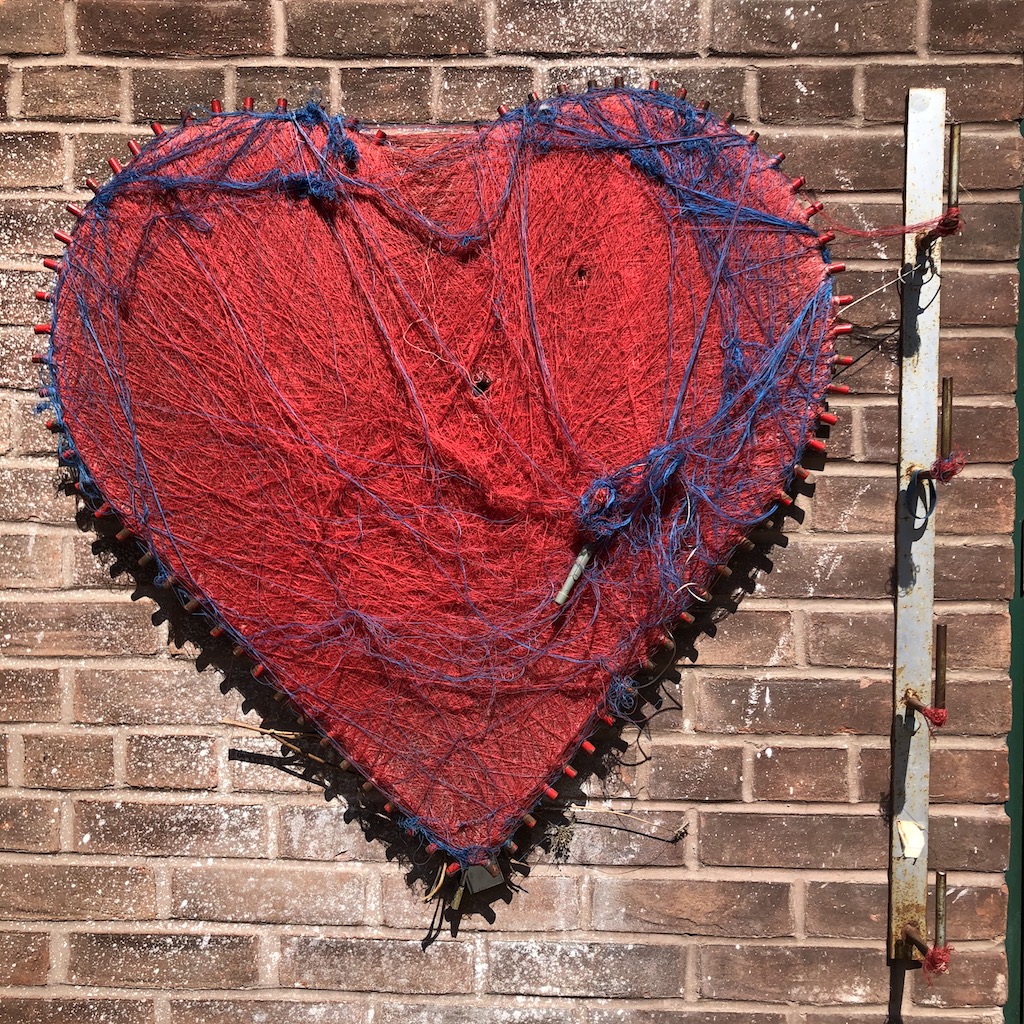 Heart display at the Distillery District