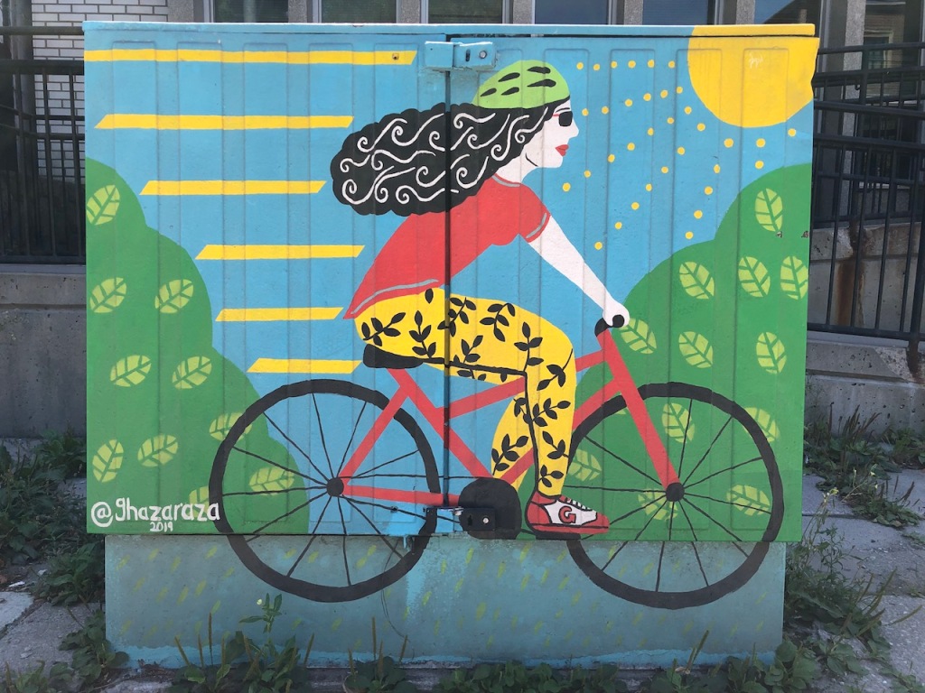 Cyclist painting by Ghazaraza, 2019.