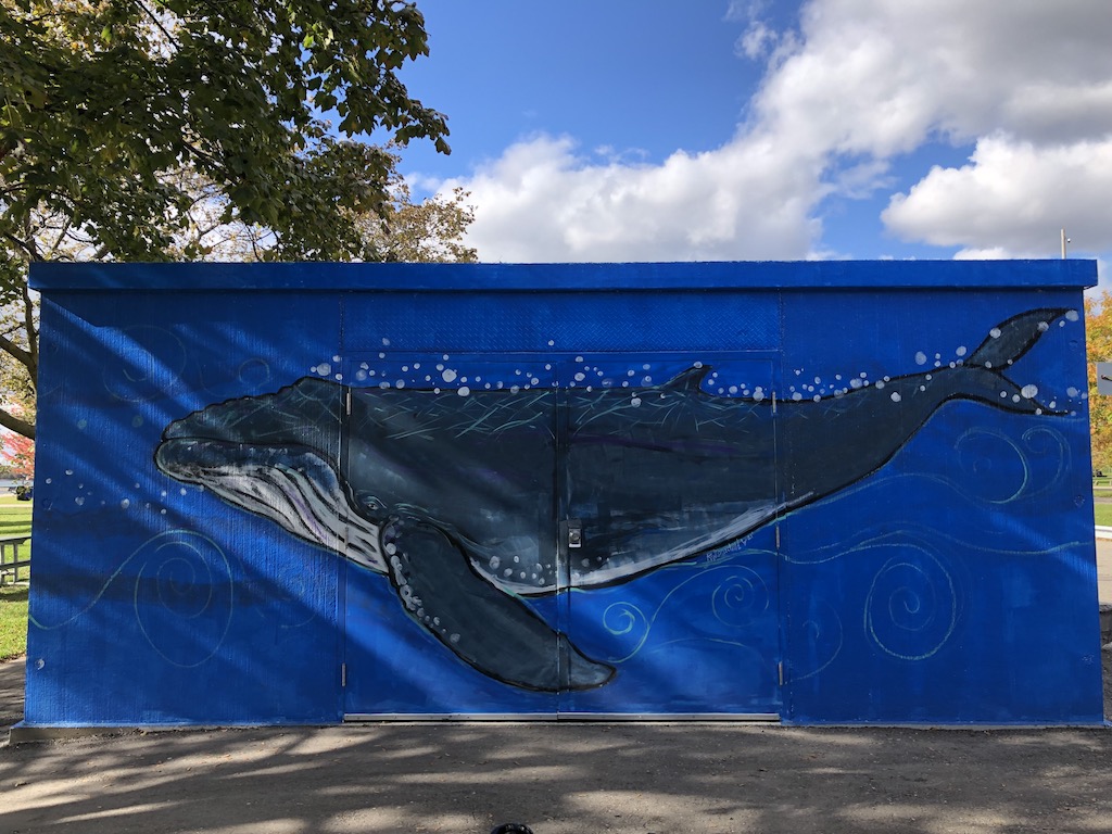 East side - Whale on doors
